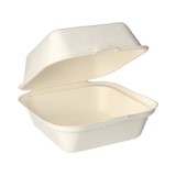 thumbnail of 1 X 500 Hamburger-Boxen, Zuckerrohr 8 cm x 14 cm x 15 cm weiss