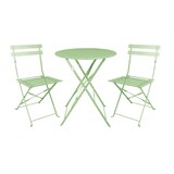 thumbnail of Chaises de terrasse pliantes en acier Bolero vert clair (Lot de 2)