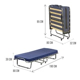 thumbnail of Dmora Letto pieghevole Venera, Brandina con rete 15 doghe, Materasso incluso, Lettino salvaspazio, 80x190h39 cm, Custodia protettiva su richiesta