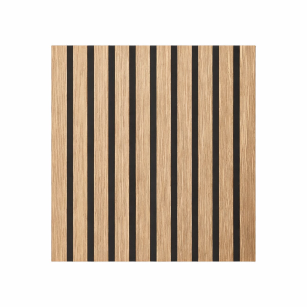 Pannello decorativo a listelli in legno doghe MDF e feltro PET Set 12 pz 60x60 Rivestimento murale fonoassorbente Rovere