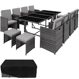 thumbnail of tectake Salon de jardin PALMA 12 places avec housse de protection, variante 2 - gris/gris clair - 404394