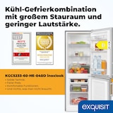 thumbnail of Exquisit Kühl-Gefrierkombination, Kühlschrank mit Gefrierfach, 4-Sterne-Gefrieren, 173 Liter, Alarm-Funktion, KGC5233-60-HE-040D inoxlook