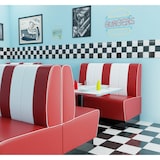 thumbnail of Americano Retro Eckbank | 164x164 cm | Dinerbank Set Rot & Weiß | Gastro Sitzbank mit Ecke