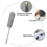 thumbnail of Intirilife Mikrofaser Staubwedel mit Teleskopgriff in Grau - 81 (256) x 13 cm - Biegbar abnehmbar waschbar
