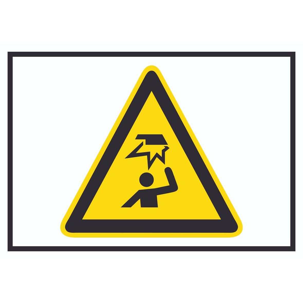 Achtung Hindernisse im Kopfbereich Symbol A1 Rückseite selbstklebend Schild