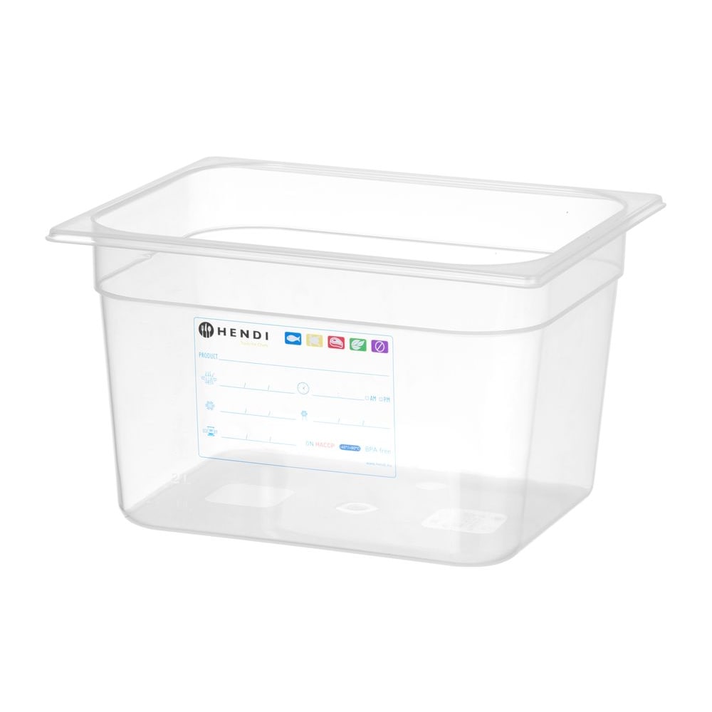 Gastronorm 1/2, HENDI, GN 1/2, 12,5L, Transparente, 325x265x(H)200mm