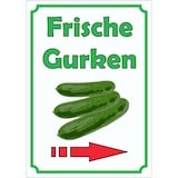 thumbnail of Frische Gurken Aufkleber Hochkant mit Pfeil rechts A5 (148x210mm)