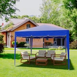 thumbnail of Gazebo Pieghevole Impermeabile 3 x 3 M Da Giardino Con 4 Sacche Pesi Sacca Trasporto Chiusura Fisarmonica Struttura Acciaio Copertura 160 gr/m² Blu