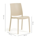 thumbnail of Set 4 Chaises en polypropylène avec fibre de verre empilables pour extérieur et jardin, bar et restaurant, cuisine design moderne - CARMEN - Crème