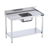 thumbnail of Mesa Mural Acero Inox Perfil Salva aguas, Cubeta Central y Estante 600 Distform