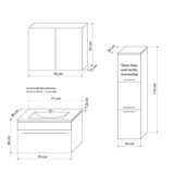 thumbnail of Badmöbel Set Gently 3 V2-R Weiß Badezimmermöbel Badspiegel Waschtisch 80 cm mit 1x 5W LED / Energiebox