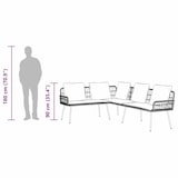 thumbnail of vidaXL Sofa mit Kissen Grau 61.5 x 123 x 82cm Metall