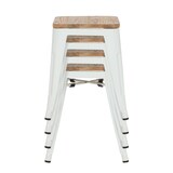 thumbnail of Hocker VANTAGGIO W metallic weiß / Sitz Echtholz hell hjh OFFICE