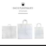 thumbnail of Bolsa de plástico esmerilado con asas flexibles de PEAD translúcido 37 + 34 x 40 cm por 100 - Gimex