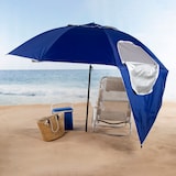 thumbnail of Aktive Guarda-sol de praia anti-vento 8 varetas 240 cm azul c/janelas