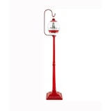thumbnail of Linterna navideña iluminada COSTWAY, decoración navideña roja de 173 cm con música y globo de nieve activado por sonido.