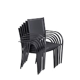 thumbnail of Tarrington House Set de terrasse FARINA, 7 pièces, acier, 6 chaises, 1 table, noir