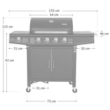 thumbnail of TAINO RED 4+1 Gasgrill Grillwagen BBQ RVS Brander Gasgrill Zwart