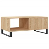 thumbnail of Décoshop26 - Table basse avec tiroir design moderne et contemporain 90 x 50 x 36,5 cm bois d'ingénierie couleur chêne et métal DEC039045