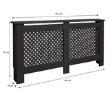 thumbnail of ECD Germany Heizkörperverkleidung Wabenmuster 152x19x82 cm Schwarz, MDF lackiert, Heizungsverkleidung Heizkörperabdeckung für Wohnzimmer &