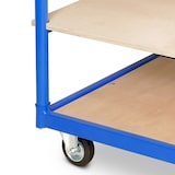thumbnail of Etagenwagen mit 6 Ebenen, BxTxH 1050x500x1690 mm, 2 Lenk- (mit Feststellbremse) u. 2 Bockrollen mit 12 Euroboxen BxTxH 600x400x150 mm