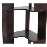 thumbnail of Eck-Bücherregal HWC-P53, Eckregal Standregal Wohnregal, 5 Ebenen MDF Melamin 175x40x40cm ~ Walnuss-Optik