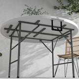 thumbnail of Mesa auxiliar redonda mesa de jardín plegable con marco de acero y encimera de HDPE carga 80 kg para interior y exterior Ø122x73 cm