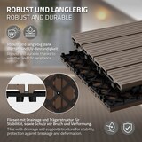 thumbnail of ECD Germany – WPC Terrassenfliesen – 60x30 cm Dunkelbraun 4m² | geriffelt, Holzoptik, Klicksystem mit Drainage