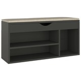 thumbnail of vidaXL Schuhbank mit Kissen Grau 104x30x49 cm Holzwerkstoff