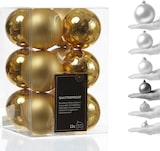 thumbnail of Christbaumkugeln Weihnachtskugeln bruchfest 6cm glänzend matt gold 12er Set