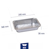 thumbnail of Metro Professional Vaschetta rettangolare alluminio R48G 2 porzioni silver - (1 cf x 100 pz)