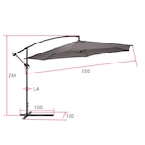thumbnail of tectake Parasol zweefparasol Ciccio Ø 350cm met beschermhoes - grijs - 403428