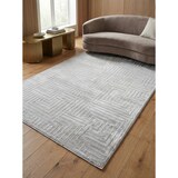 thumbnail of Teppich Kurzflor 3D-Effekt Modern Waschbar Strapazierfähig Esszimmer Flur OEKO-TEX Silber 140x200 cm Gekettelt – ILLER von Kadima Design