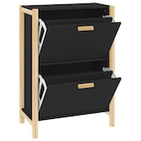 thumbnail of vidaXL Schuhschrank Schwarz 57,5x33x80 cm Holzwerkstoff