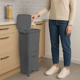 thumbnail of WellHome - Caixote do lixo com rodas e 3 compartimentos de 42L (24L + 4L + 14L)