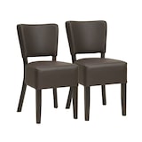 thumbnail of METRO PROFESSIONAL Cadeira de restaurante estofada Jack, conjunto de 2, madeira de faia/couro artificial, castanho