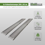 thumbnail of TRUTZHOLM 2 x Profi Schwerlastrampe 200 cm Traglast 2000 kg Alu grau Verladerampe Auffahrrampe