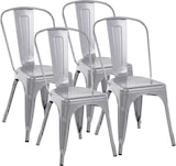 thumbnail of CLP 4er Set Stapelstühle Benedikt Metall HBT: 89x44x48 cm silber