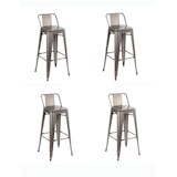 thumbnail of Sgabelli in Metallo Stile Industriale per Casa Bar Ristoranti Pizzerie. Set 4 sgabelli Colore GRIGIO ALLUMINIO