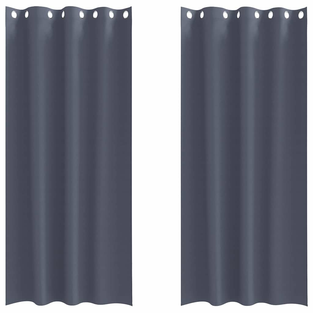 vidaXL Verdunkelungs-Vorhänge mit Ringen 2 pcs Anthrazit 245 x 140 cm