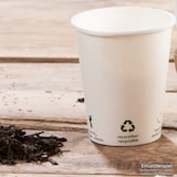 thumbnail of BIOZOYG 250 Stück Kaffeebecher 300ml / 12oz Einwegbecher Pappbecher weiß mit Bedruckung, kompostierbar nachhaltig Partybecher Trinkbecher Biobecher