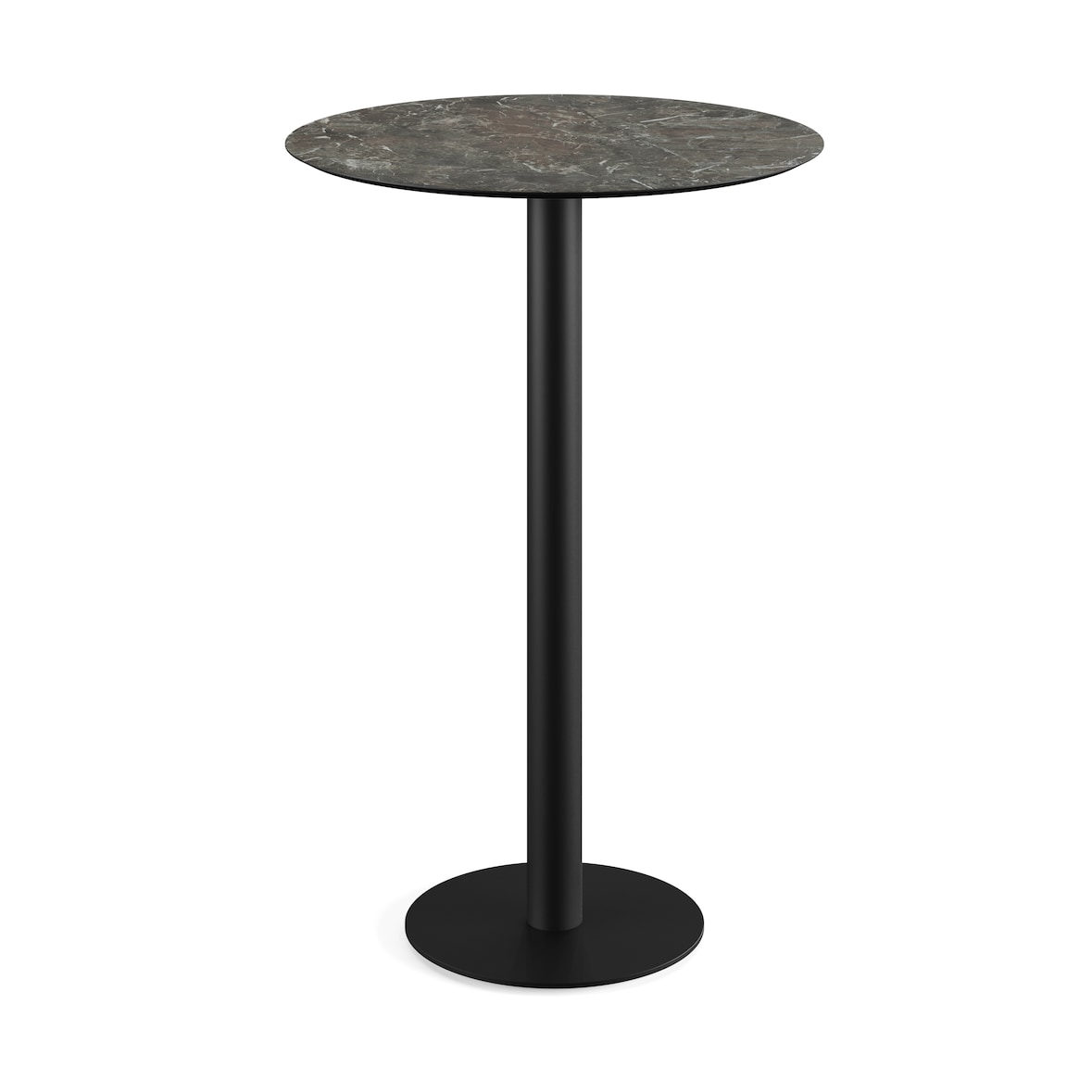 Urban Stehtisch Schwarz gestell + Galaxy Marble HPL Ø70 cm
