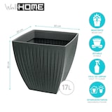 thumbnail of WellHome - Vaso in plastica stampata a rotazione 17L Ø30x30cm colore Grigio Grafite - Latia Square MIDL