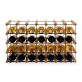 thumbnail of PROREGAL Modulares Weinregal VINOTECA MOD METAL | HxBxT 42,5x72,5x24,5cm | 7x4 Flaschen | Massives Kiefernholz | Braun geölt | Flaschenregal