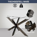 thumbnail of DELUKE® Tischgestell Metall KRYT Schwarz glänzend inkl. Schrauben + Bodenschoner Tischbein Tischkufe Tischgestell für Holztisch Esstisch 71x120x68cm