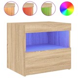 thumbnail of vidaXL Nachttisch mit LED-Leuchten Sonoma-Eiche 50x40x45 cm