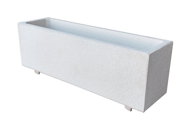 Jardinière en béton peint blanc - 65x25x28cm