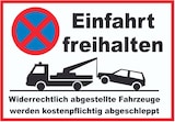 thumbnail of Parken verboten Einfahrt freihalten Schild A5 Rückseite selbstklebend