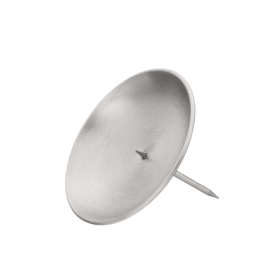 4 Kerzenstecker, Kranzteller Silber matt 12 cm, mit abschraubbaren Dorn