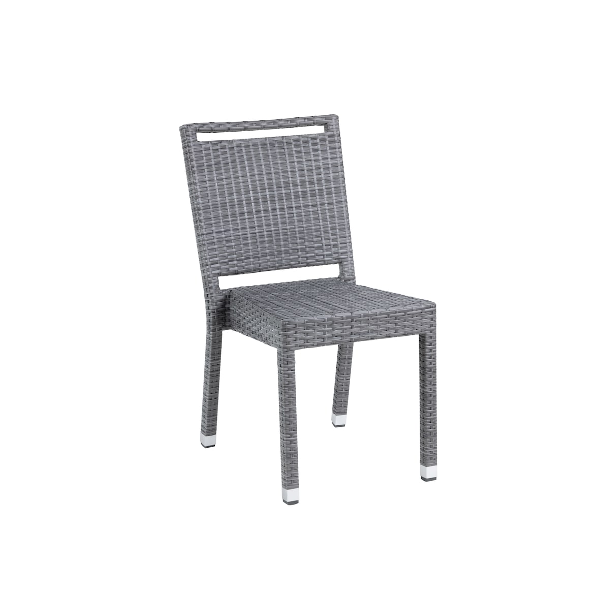 METRO PROFESSIONAL Sedia impilabile Barbados con maniglia, rattan sintetico, grigio